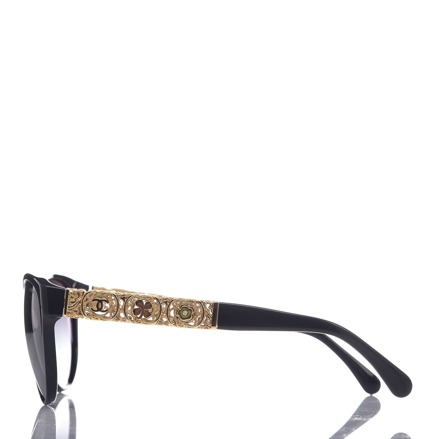Chanel Metal Filigree Butterfly Sunglasses 5261 Black 3 of 8