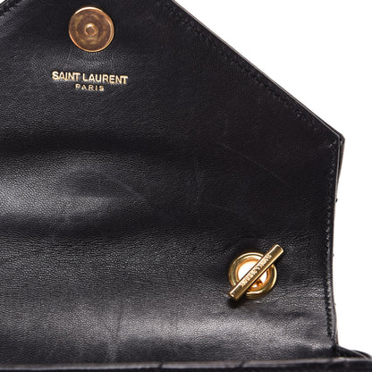 Saint Laurent Grained Calfskin Matelasse Chevron Monogram Classic Baby Chain Bag Black 11 of 15