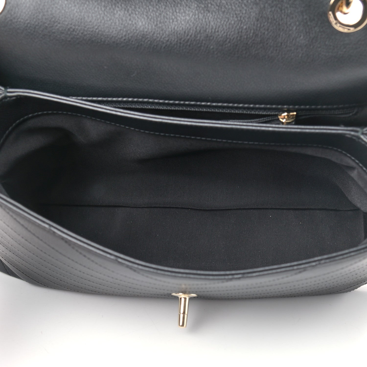 Chanel Grained Calfskin Chevron Stitched Medium Chic Top Handle Flap Black 5 of 12