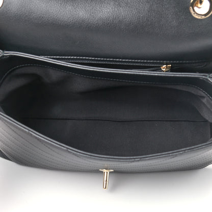 Chanel Grained Calfskin Chevron Stitched Medium Chic Top Handle Flap Black 5 of 12
