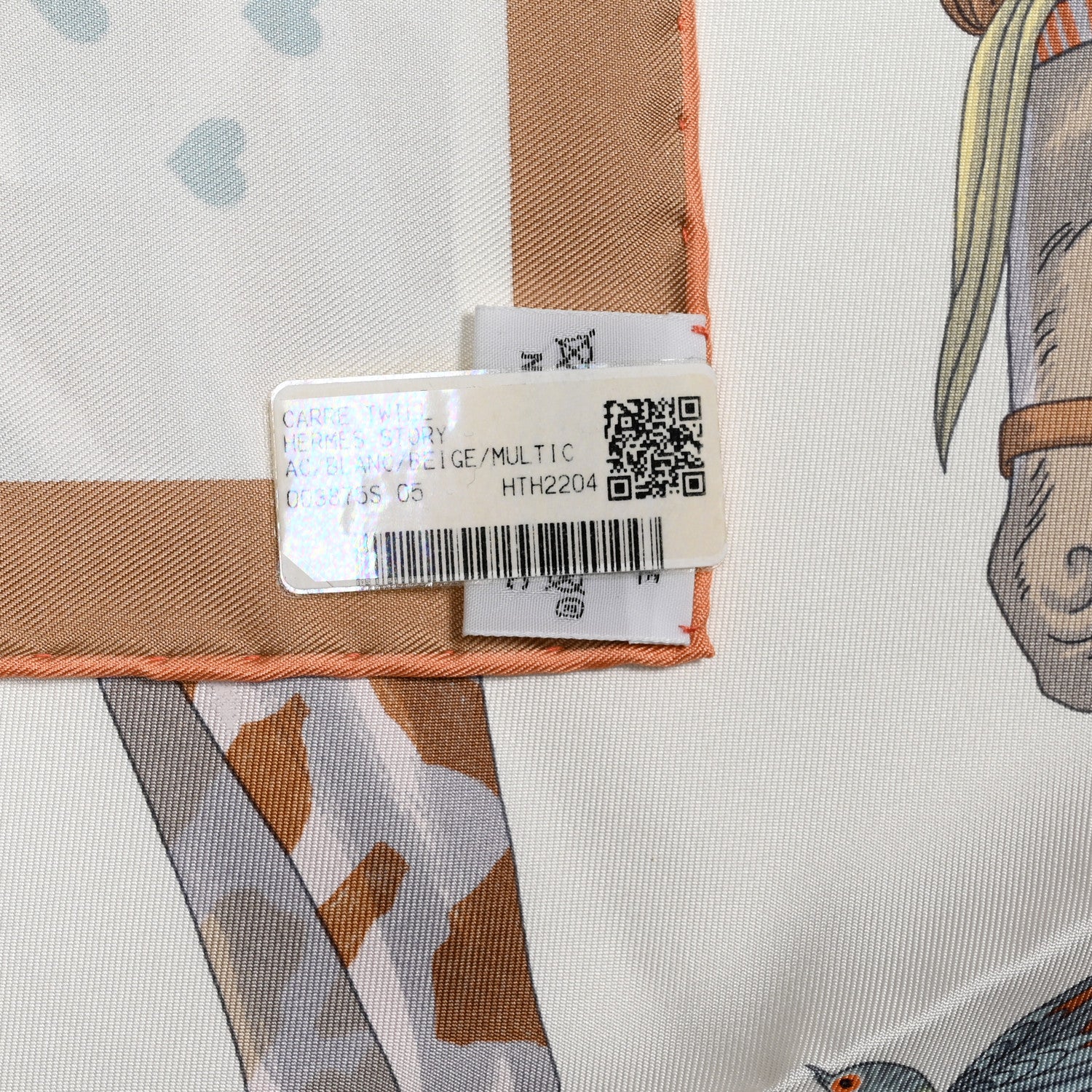 Hermes Silk Hermes Story Scarf 90 White Beige Multicolor 5 of 5