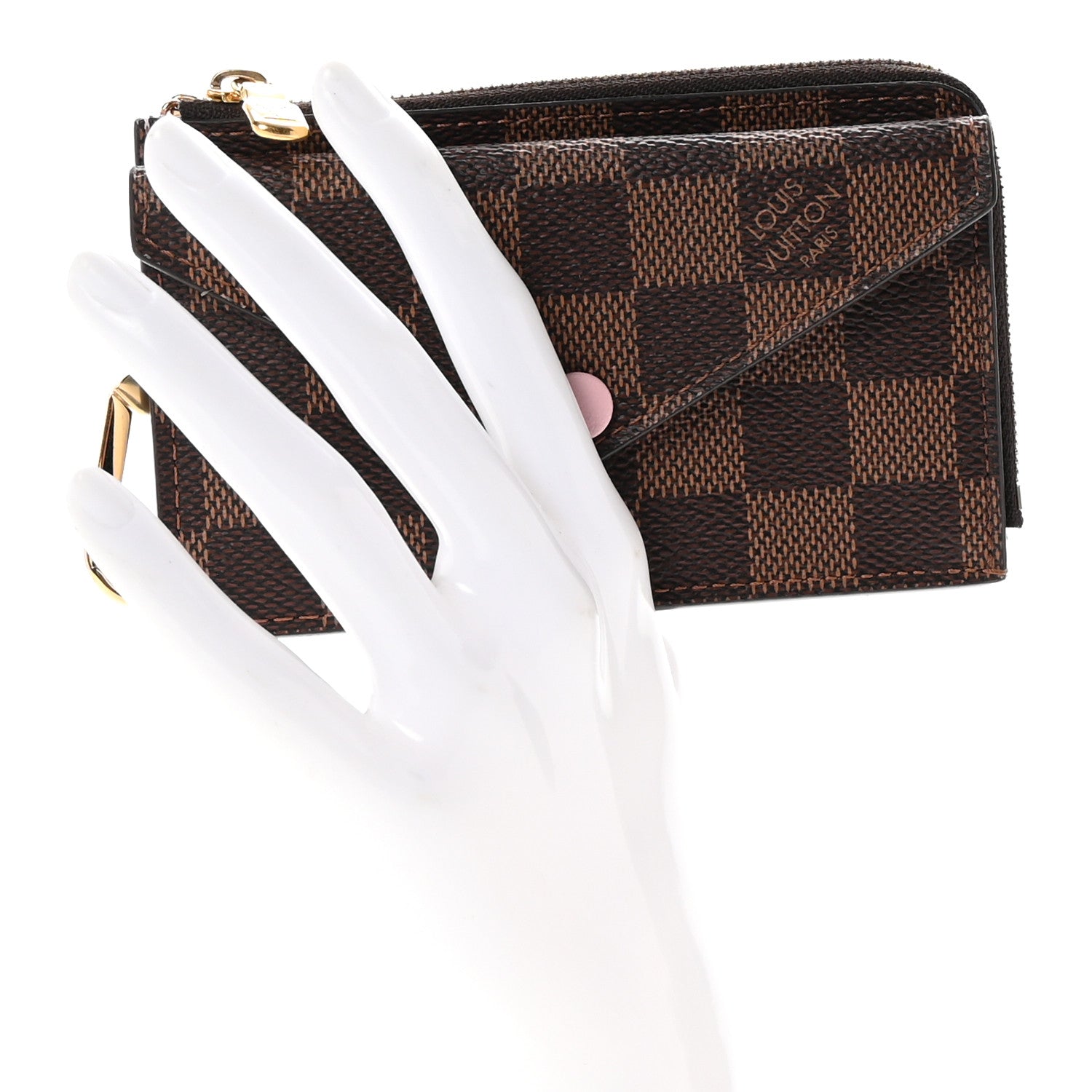 Louis Vuitton Damier Ebene Recto Verso Card Holder Rose Ballerine 2 of 6