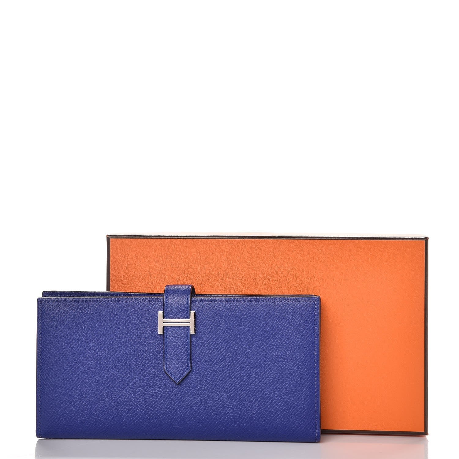 Hermes Epsom Bearn Gusset Wallet Bleu Electrique 8 of 8