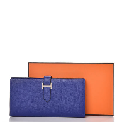 Hermes Epsom Bearn Gusset Wallet Bleu Electrique 8 of 8
