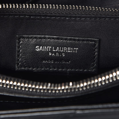 Saint Laurent Calfskin Y Quilted Monogram Small Loulou Shopper Black 7 of 8