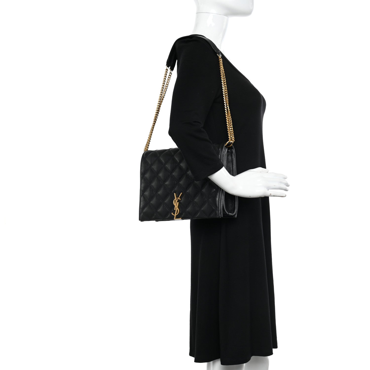 Saint Laurent Lambskin Quilted Small Becky Chain Bag Black 2 of 11