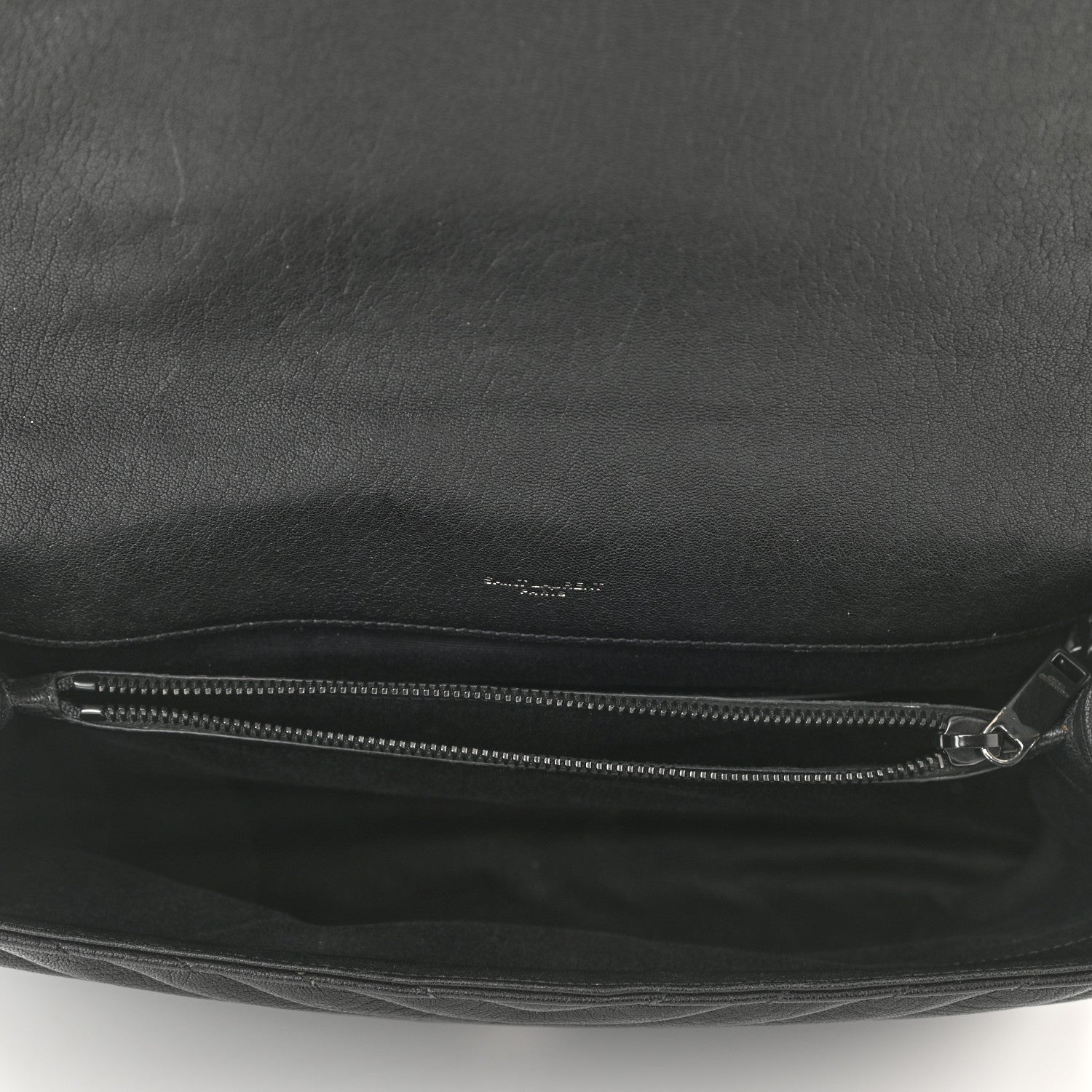 Saint Laurent Sheepskin Matelasse Chevron Monogram Monochrome Large College Satchel Black 5 of 13