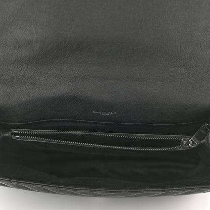Saint Laurent Sheepskin Matelasse Chevron Monogram Monochrome Large College Satchel Black 5 of 13