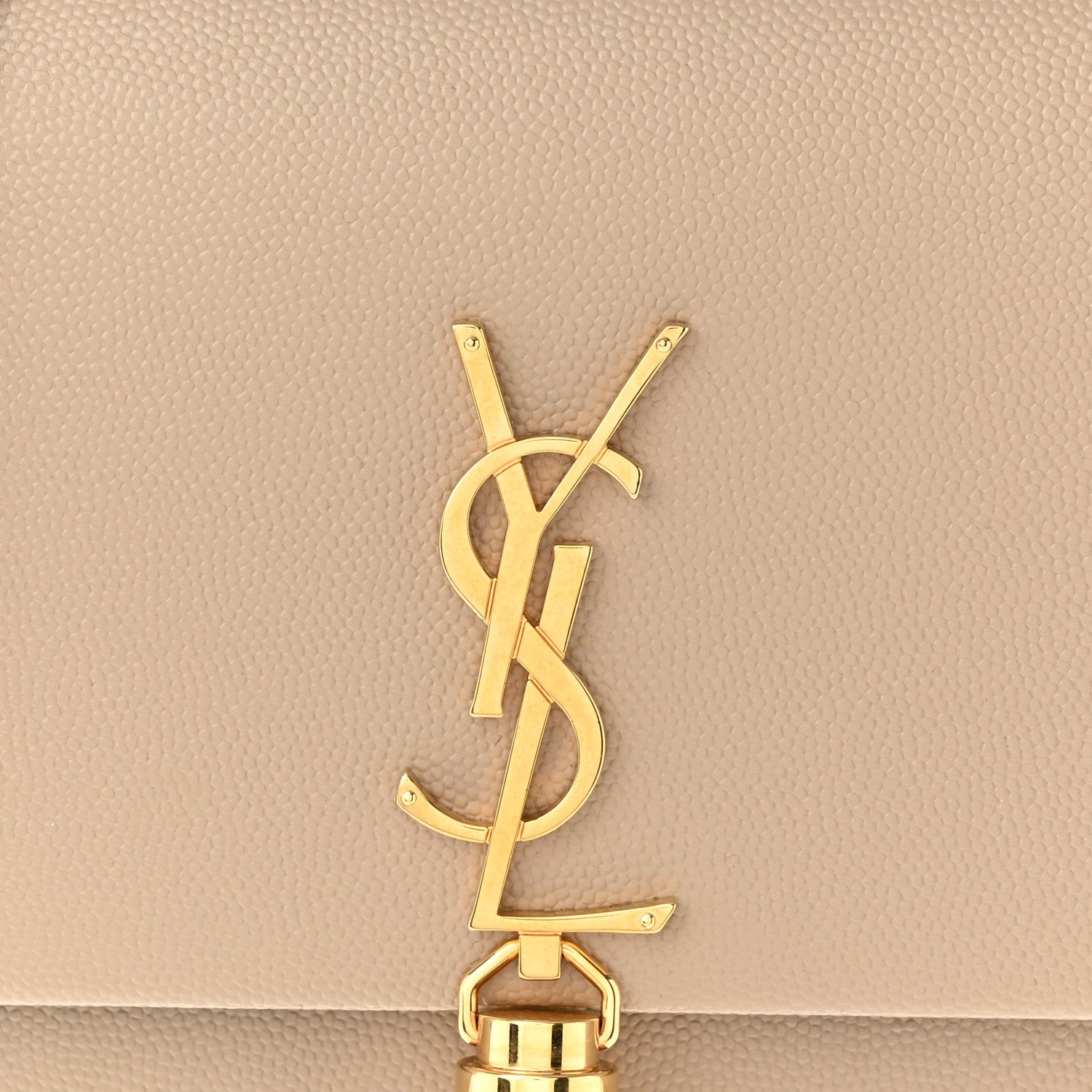 Saint Laurent Grain De Poudre Classic Monogram Kate Tassel Chain Wallet Dark Beige 7 of 10