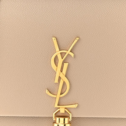 Saint Laurent Grain De Poudre Classic Monogram Kate Tassel Chain Wallet Dark Beige 7 of 10