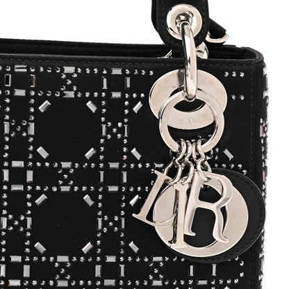 Christian Dior Satin Crystal Cannage Mini Lady Dior Black 8 of 9
