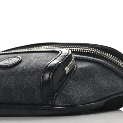 Gucci GG Supreme Monogram Textured Calfskin Retro Interlocking G Belt Bag Black 10 of 11