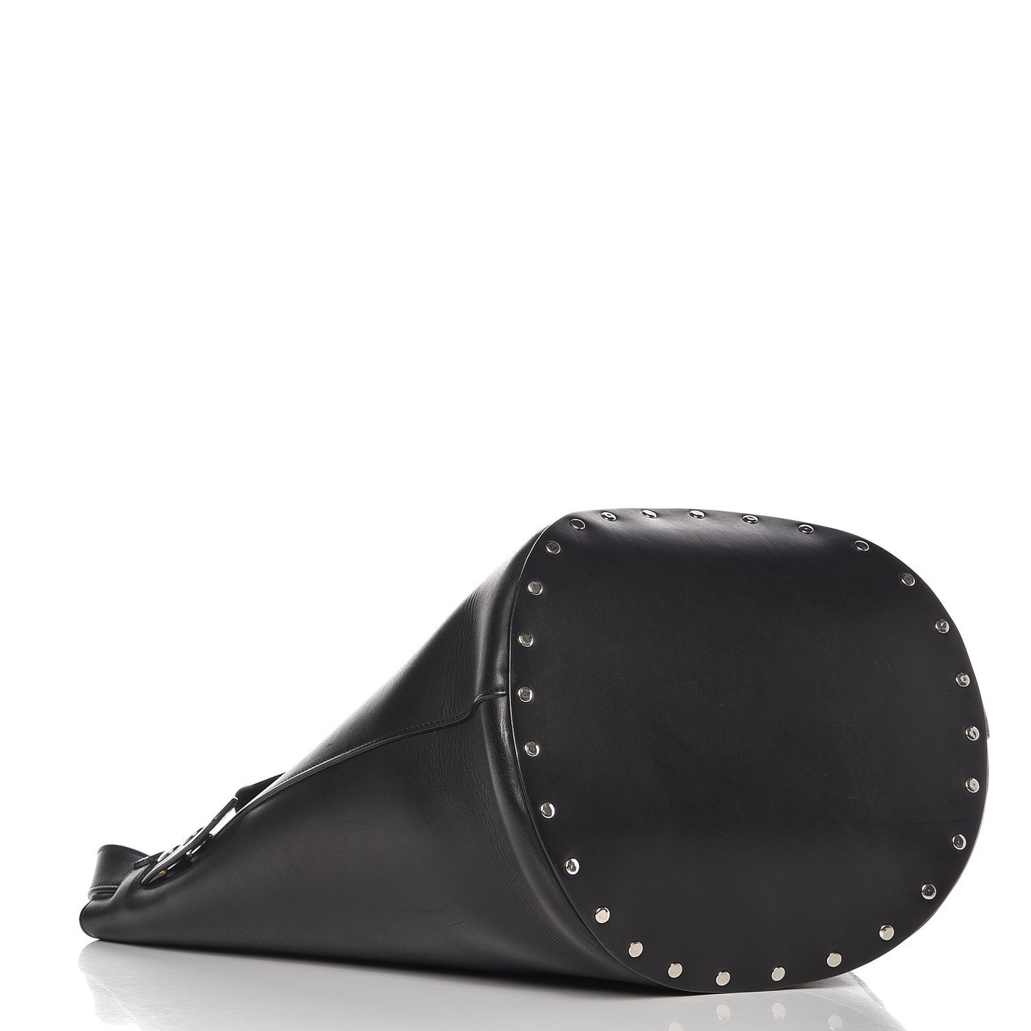 Natural Calfskin Biker Bucket Shoulder Bag Black Sunflower