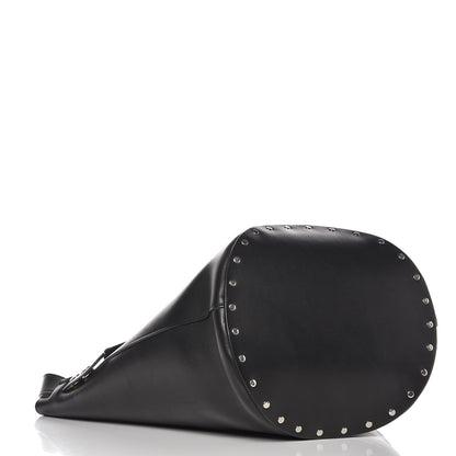 Celine Natural Calfskin Biker Bucket Shoulder Bag Black Sunflower 4 of 9