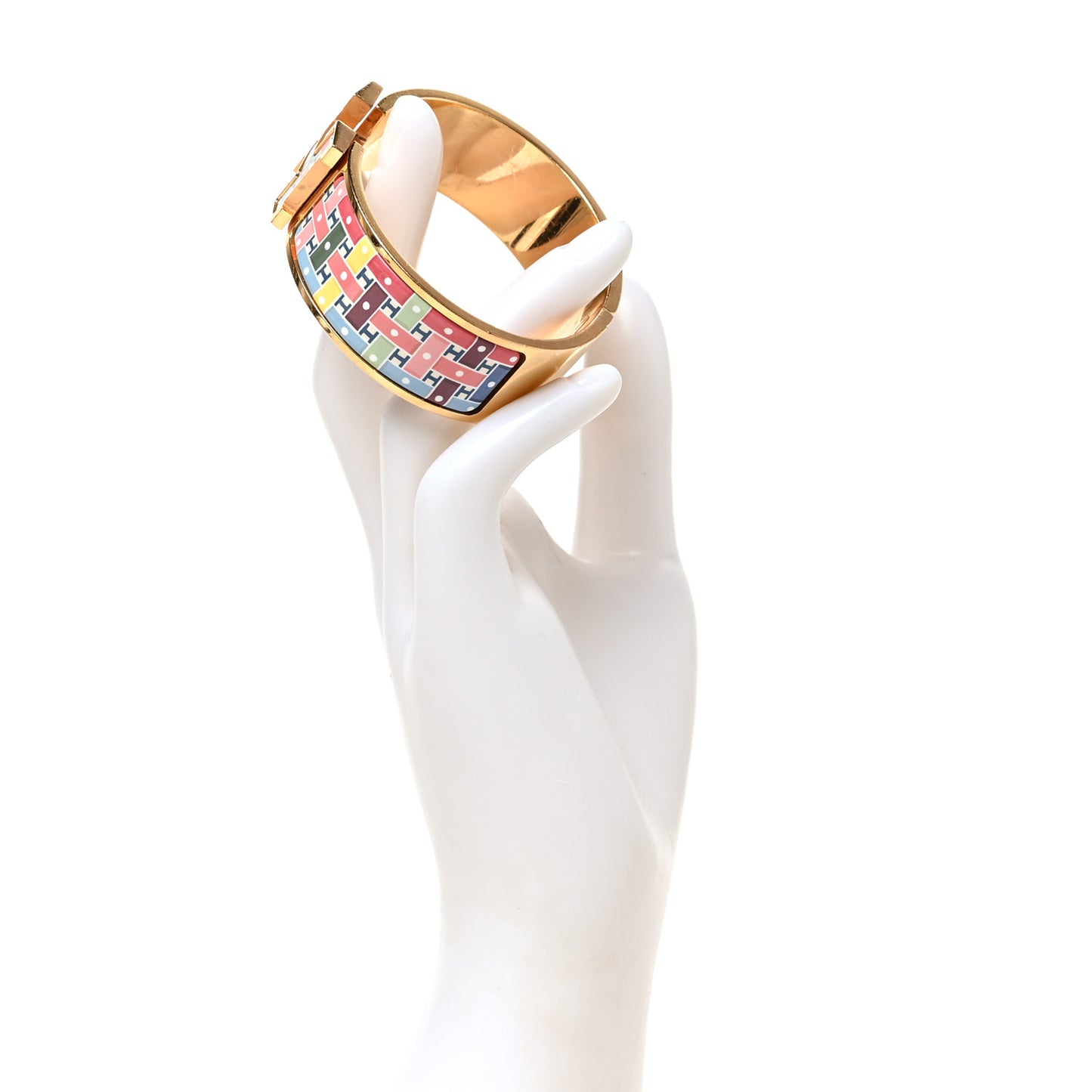 Enamel Print Son Du H Wide Clic Clac H Bracelet GM Album De Soie