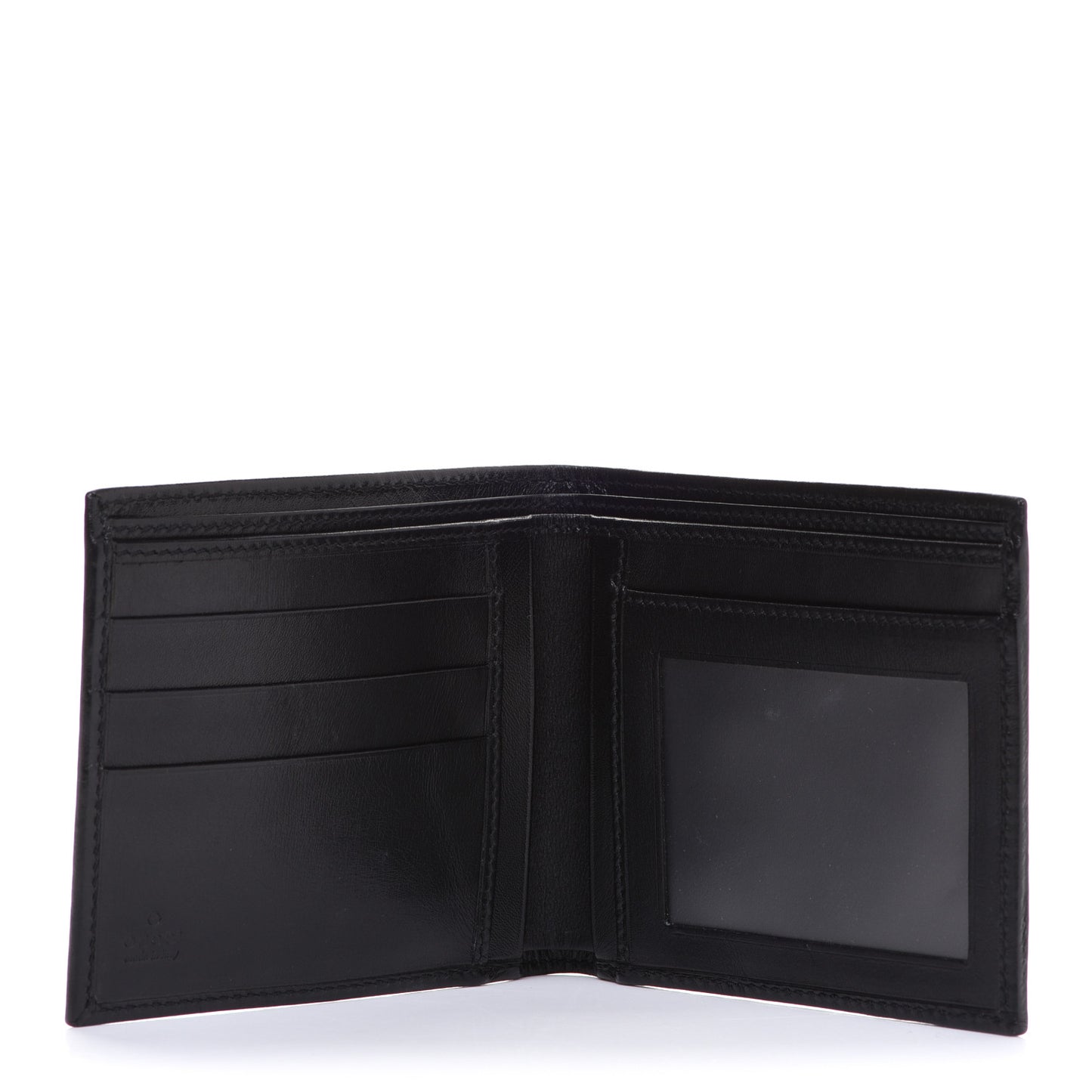 Calfskin Web Bi-Fold Wallet Black