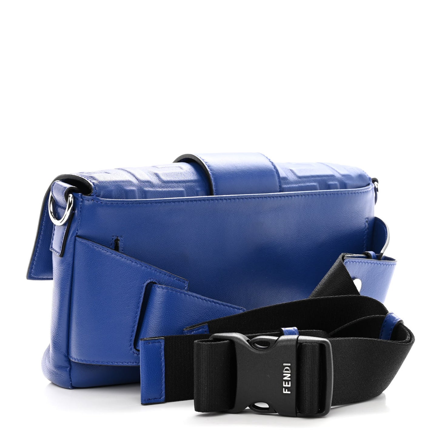 Nappa FF 1974 Embossed Belt Baguette Bag Blue Neon