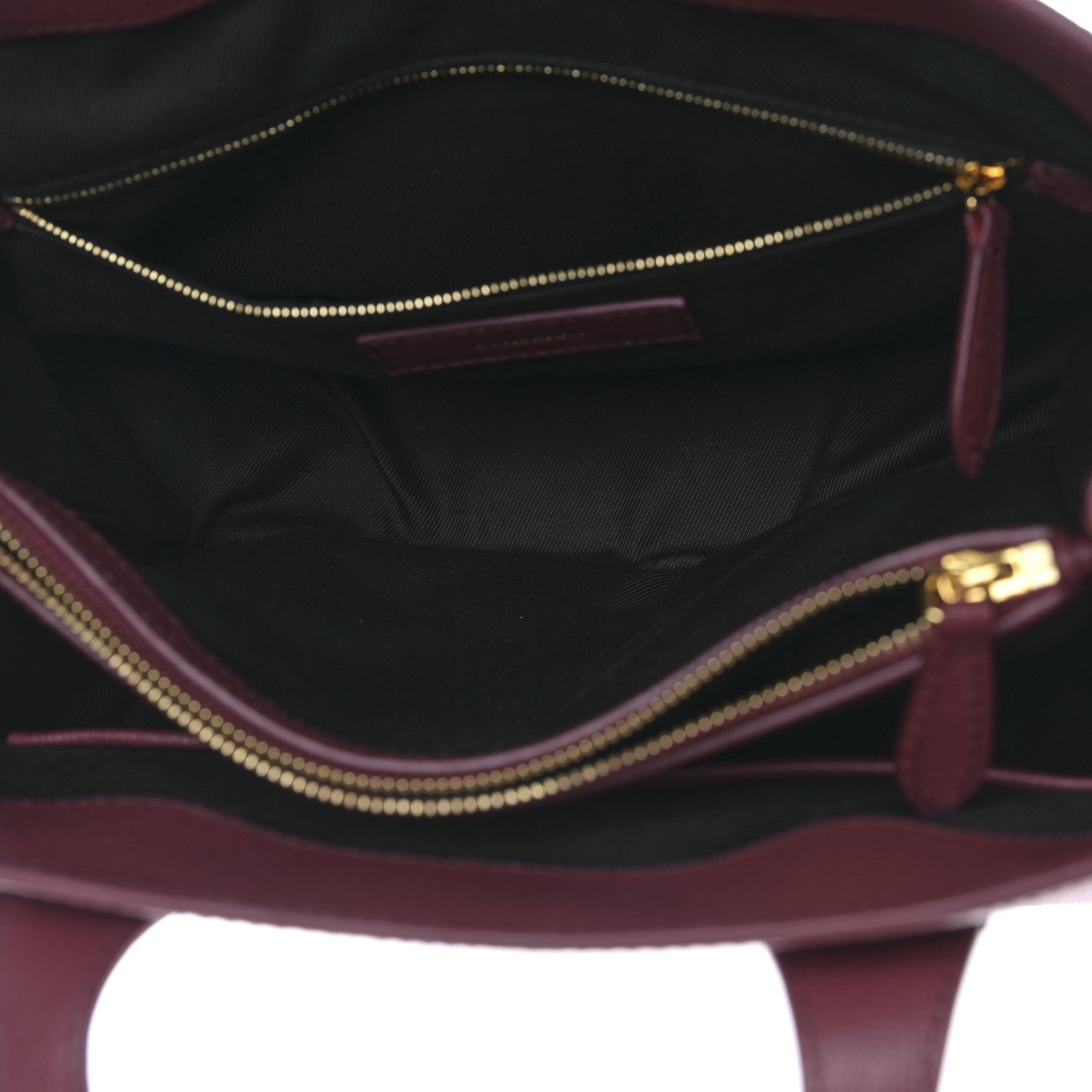 Burberry Grainy Calfskin House Check Medium Banner Tote Crimson 5 of 9