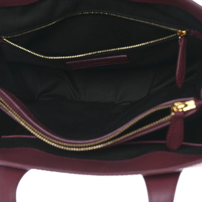 Burberry Grainy Calfskin House Check Medium Banner Tote Crimson 5 of 9