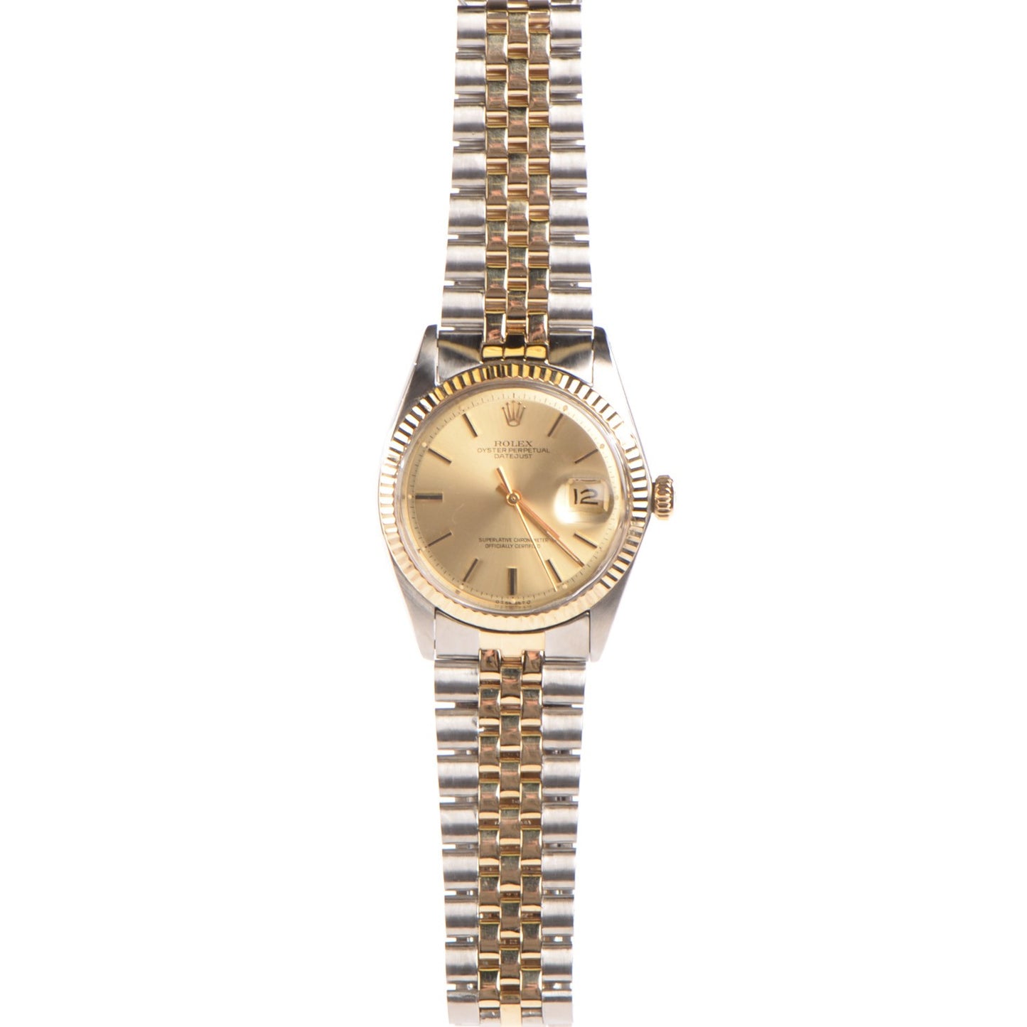 Stainless Steel 18K Yellow Gold 36mm Oyster Perpetual Datejust Watch Champagne 1601