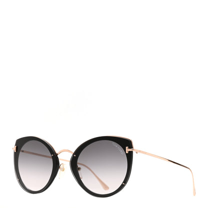 Tom Ford Acetate Metal Jess Cat Eye Sunglasses TF683 Black 1 of 7
