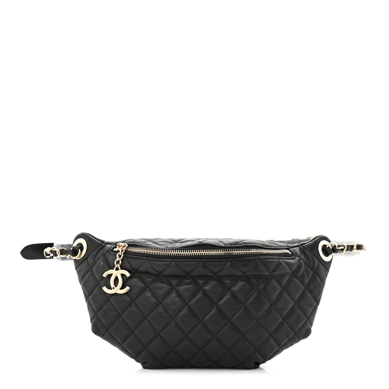 Chanel Calfskin Quilted Banane Waist Bag Fanny Pack Black 1 of 11