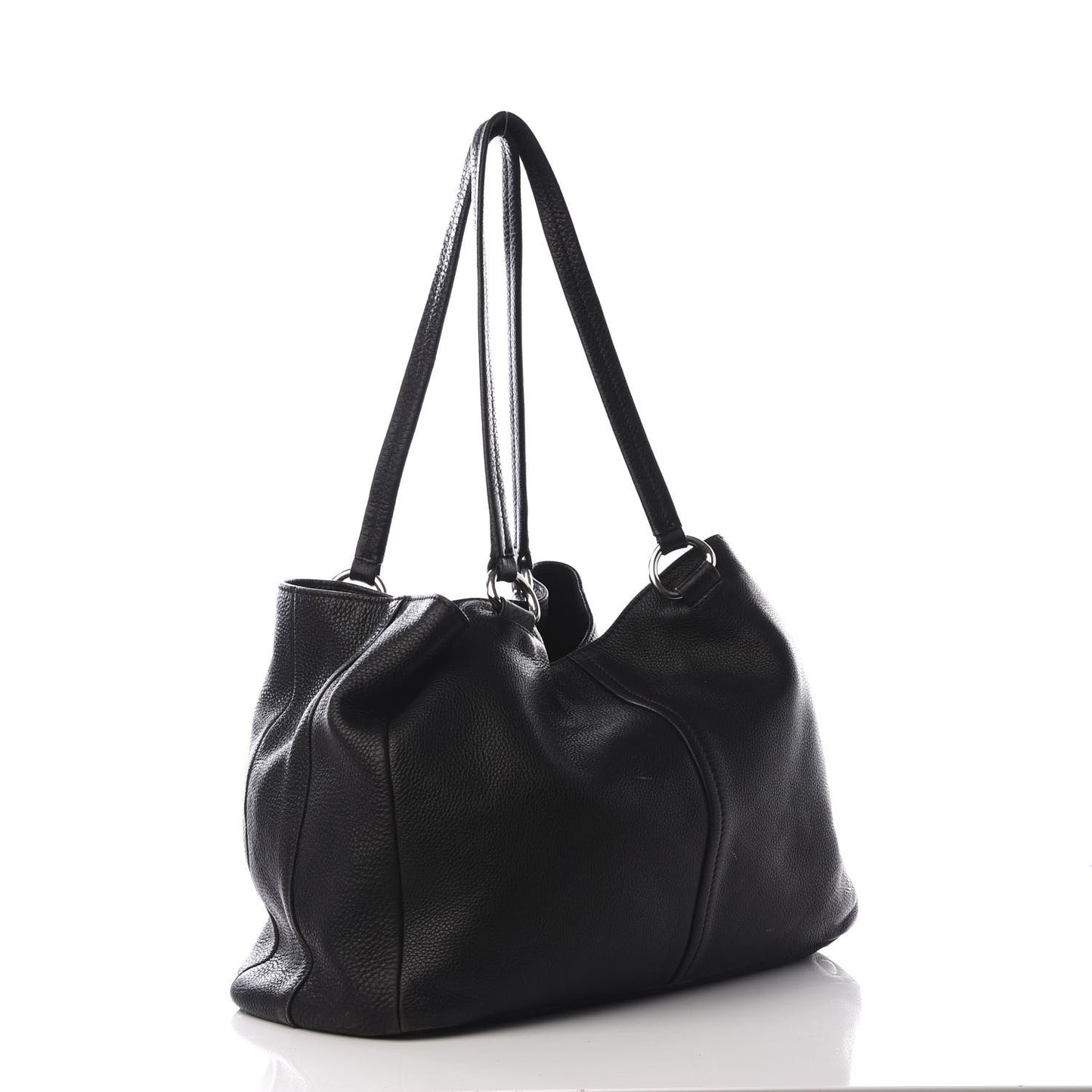 Vitello Daino Shoulder Bag Black