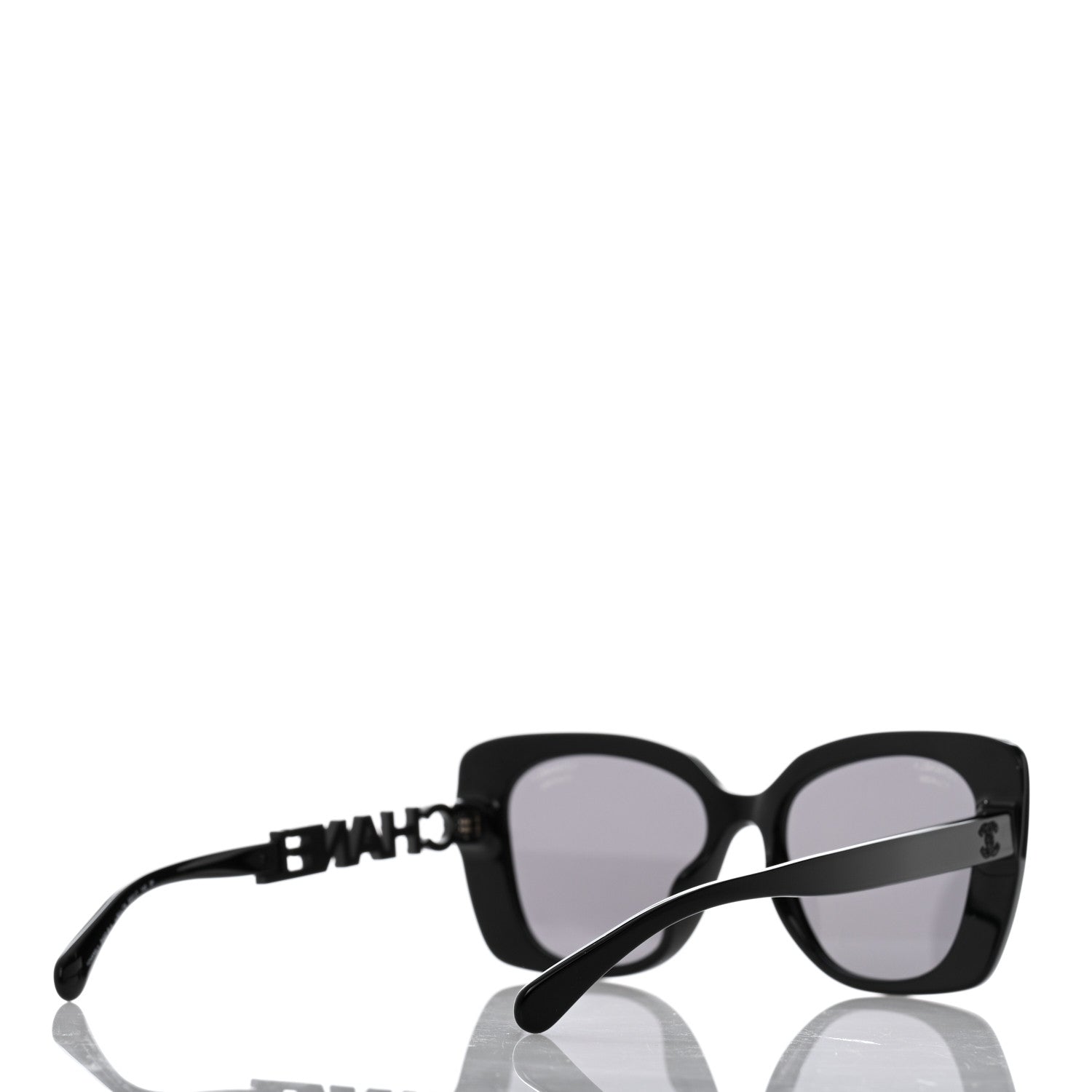 Chanel Acetate Strass Polarized Square Sunglasses 5422-B Black 4 of 8