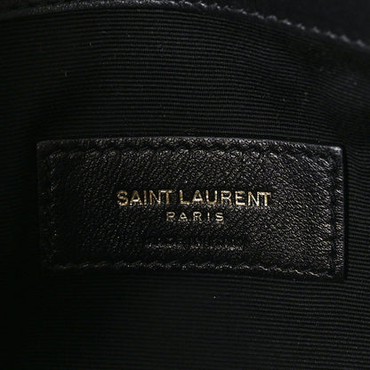 Saint Laurent Canvas Striped Uptown Pouch Beige Black 6 of 9