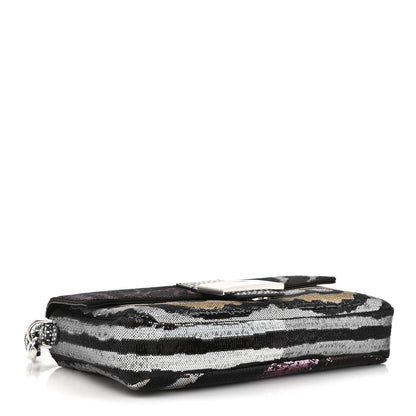 Fendi Night Butterfly Sequin Baguette Black Multicolor 4 of 10