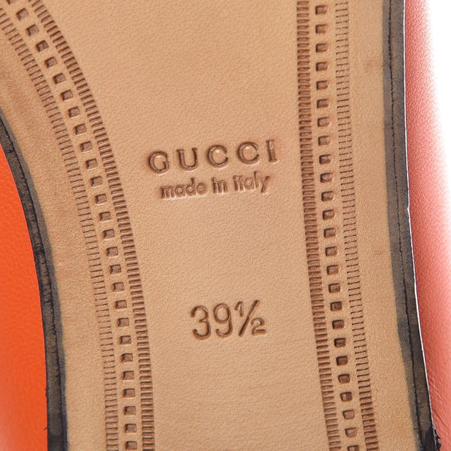 Gucci Lambskin Womens Brixton Horsebit Loafers 39.5 Deep Orange 7 of 8