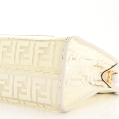 Fendi TPU FF Vitello Century Plexiglass Small Runaway Shopper Tote White 10 of 10