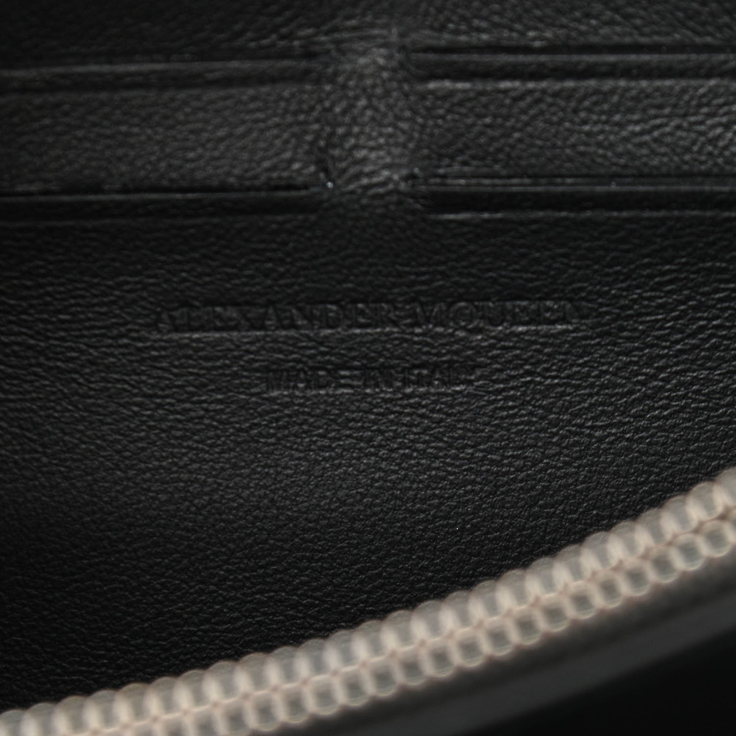 Alexander McQueen Pebbled Calfskin Skull Wallet on Chain Black 6 of 11