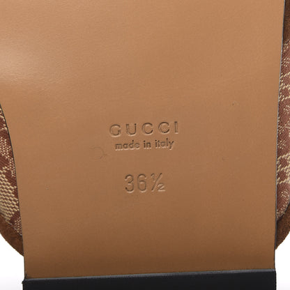 Gucci GG Monogram Suede Womens Criss Cross Slide Sandals 36.5 Beige Ruggine Cuir 7 of 9
