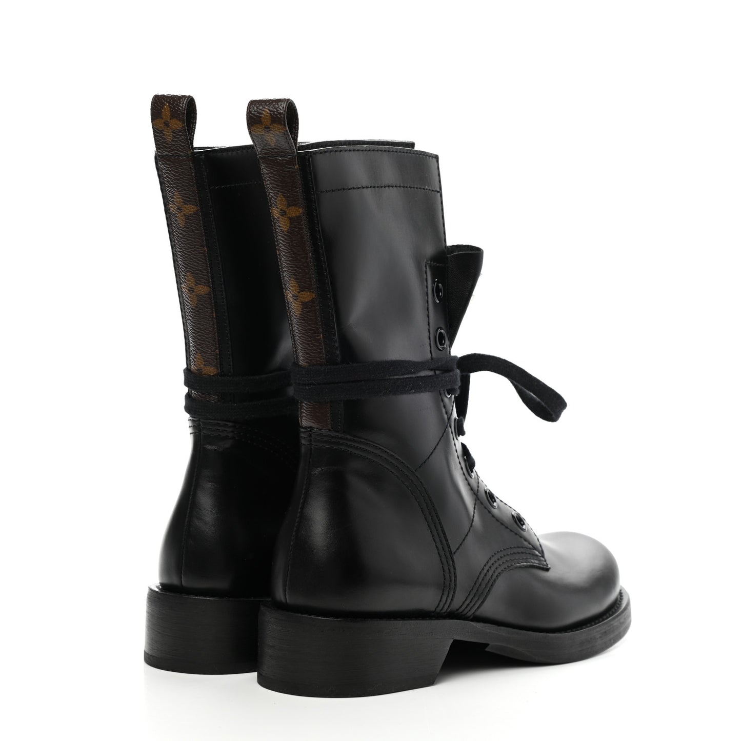 Calfskin Monogram Metropolis Flat Ranger Boots 36 Black