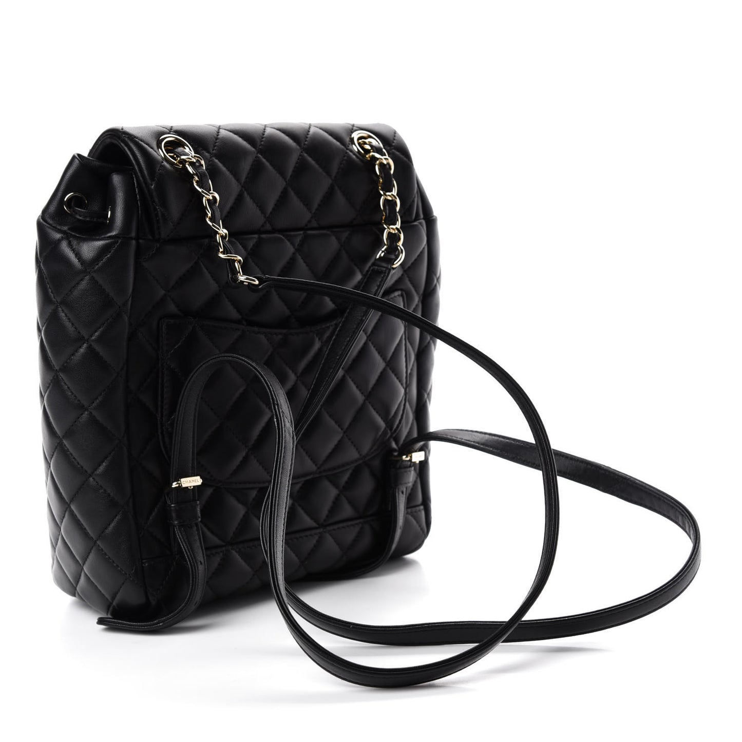 Lambskin Quilted Small Urban Spirit Backpack Black