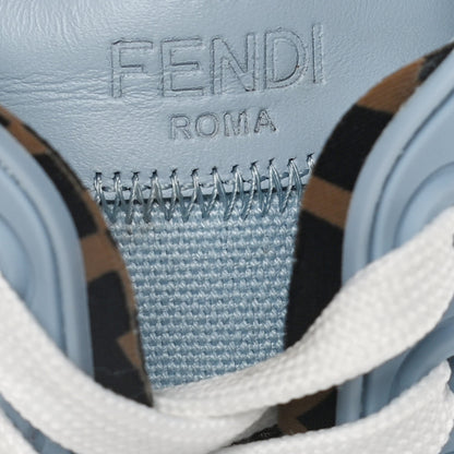 Fendi Canvas Lycra TPU FF Womens Fendi Force Low Top Sneakers 37 Sky Tobacco Black 9 of 11