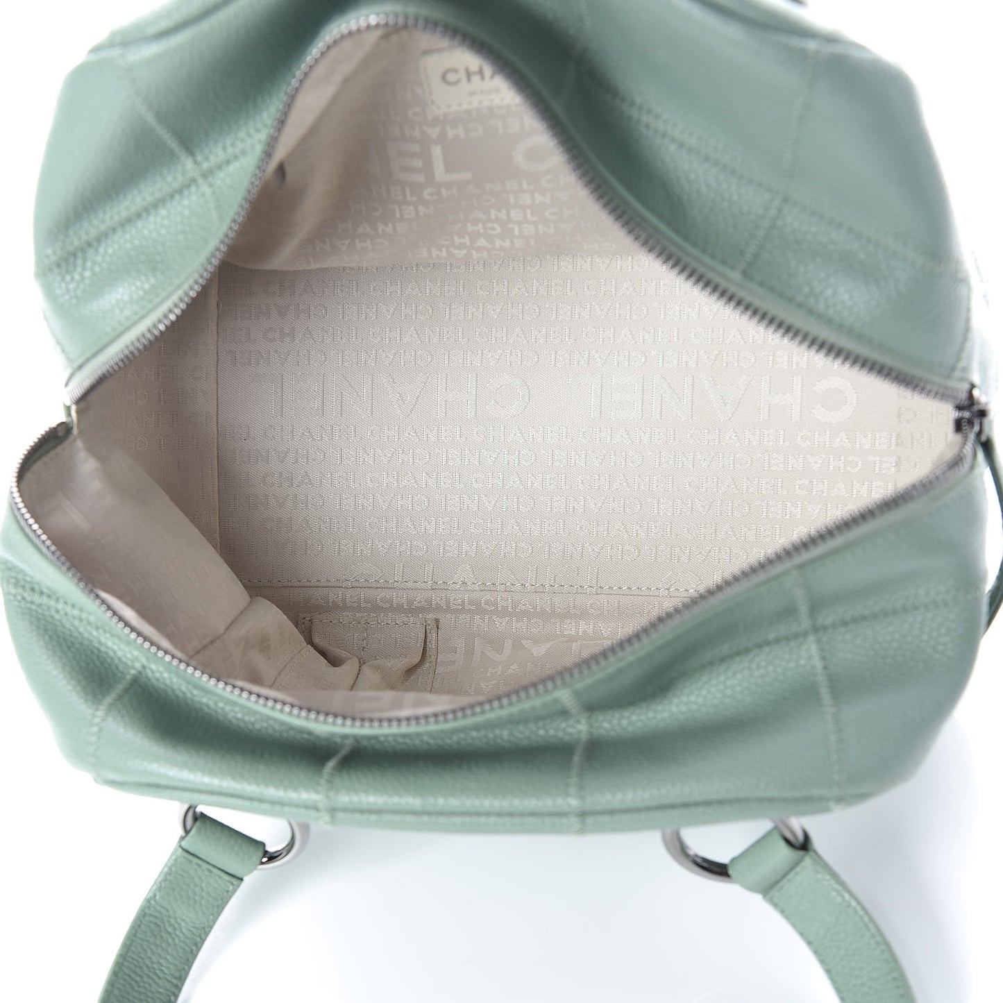 Caviar Square Stitched Small Bowler Light Green