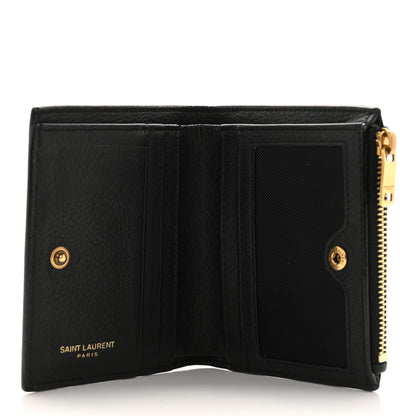 Saint Laurent Calfskin Compact Zip Wallet Black 5 of 7