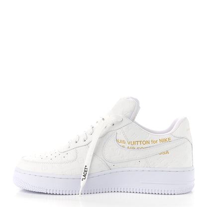 Louis Vuitton X NIKE AIR FORCE 1 Calfskin Monogram Mens Low Top Sneakers 9 White 2 of 17