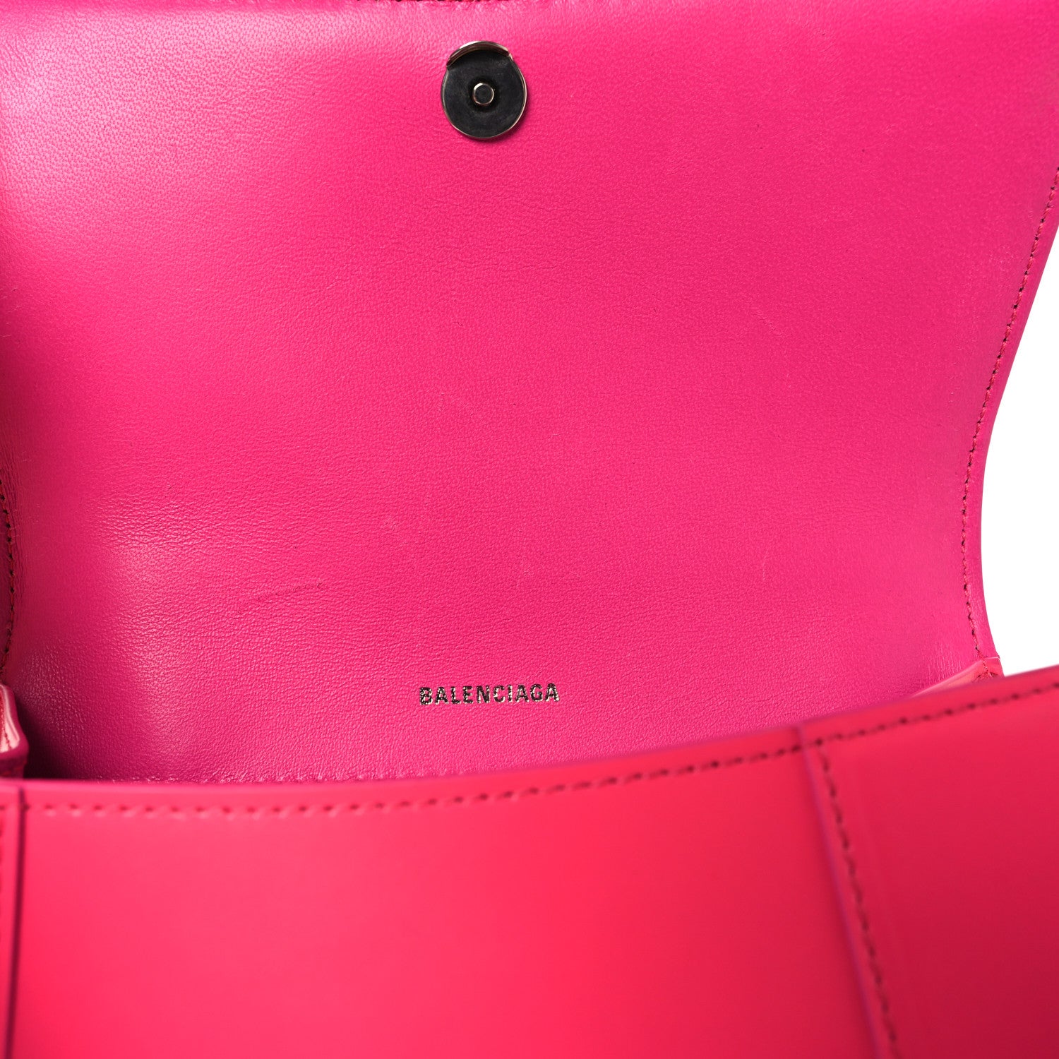 Balenciaga Shiny Box Calfskin Small Hourglass Top Handle Bag Acid Fuchsia 11 of 11