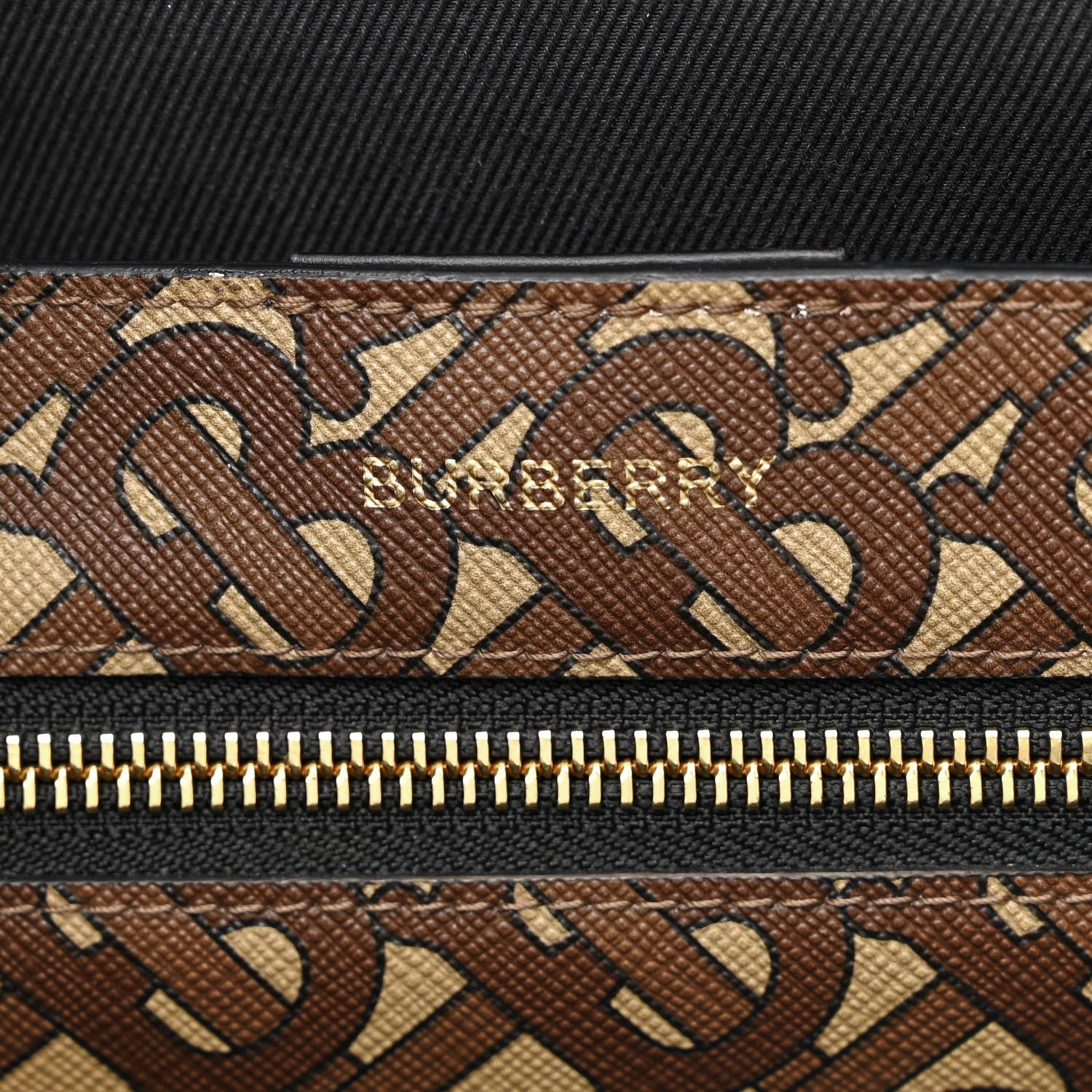 Burberry E-Canvas Monogram Stripe Book Tote Bridle Brown 6 of 13
