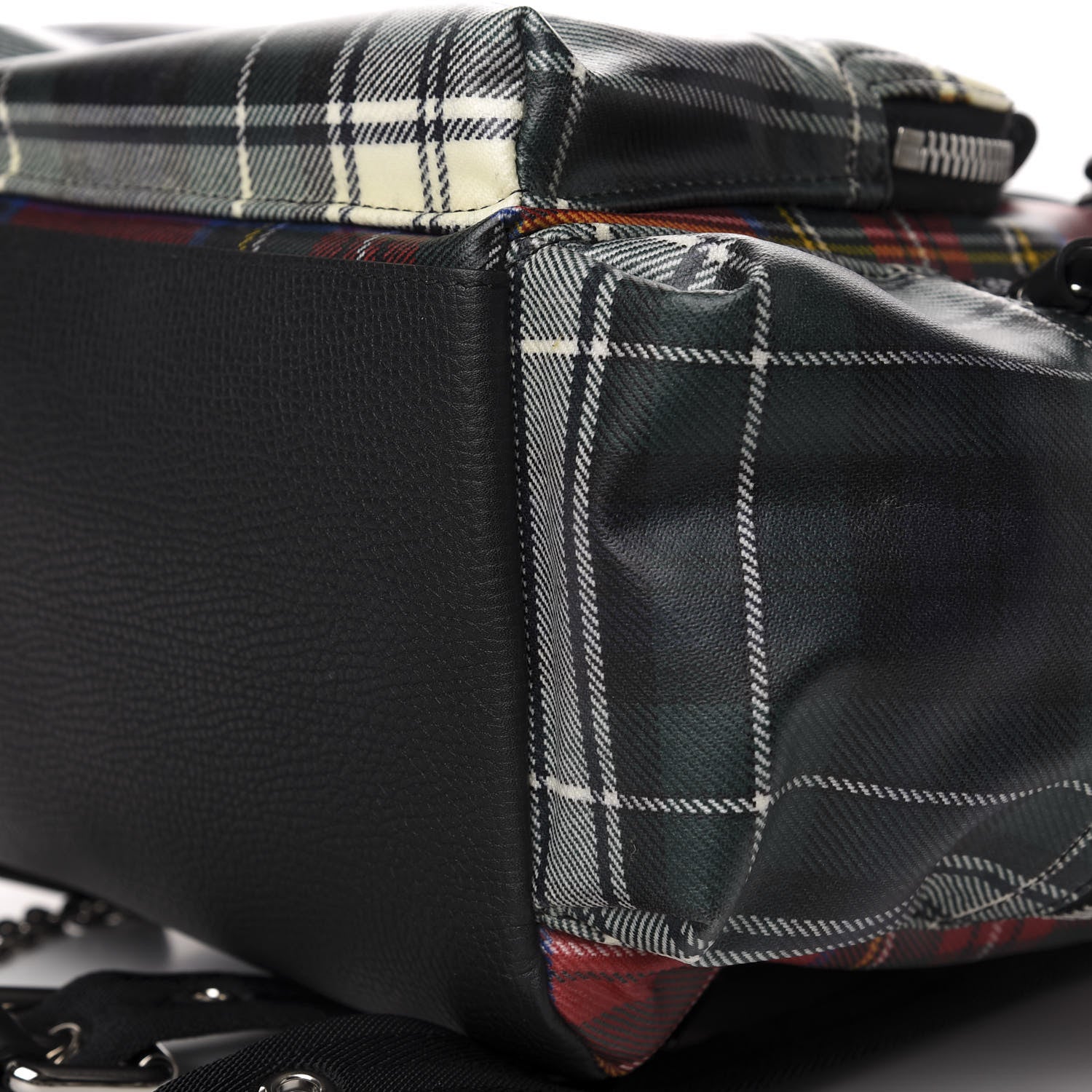 Burberry Laminated Tartan Patchwork Rucksack Backpack Military Red 6 of 9