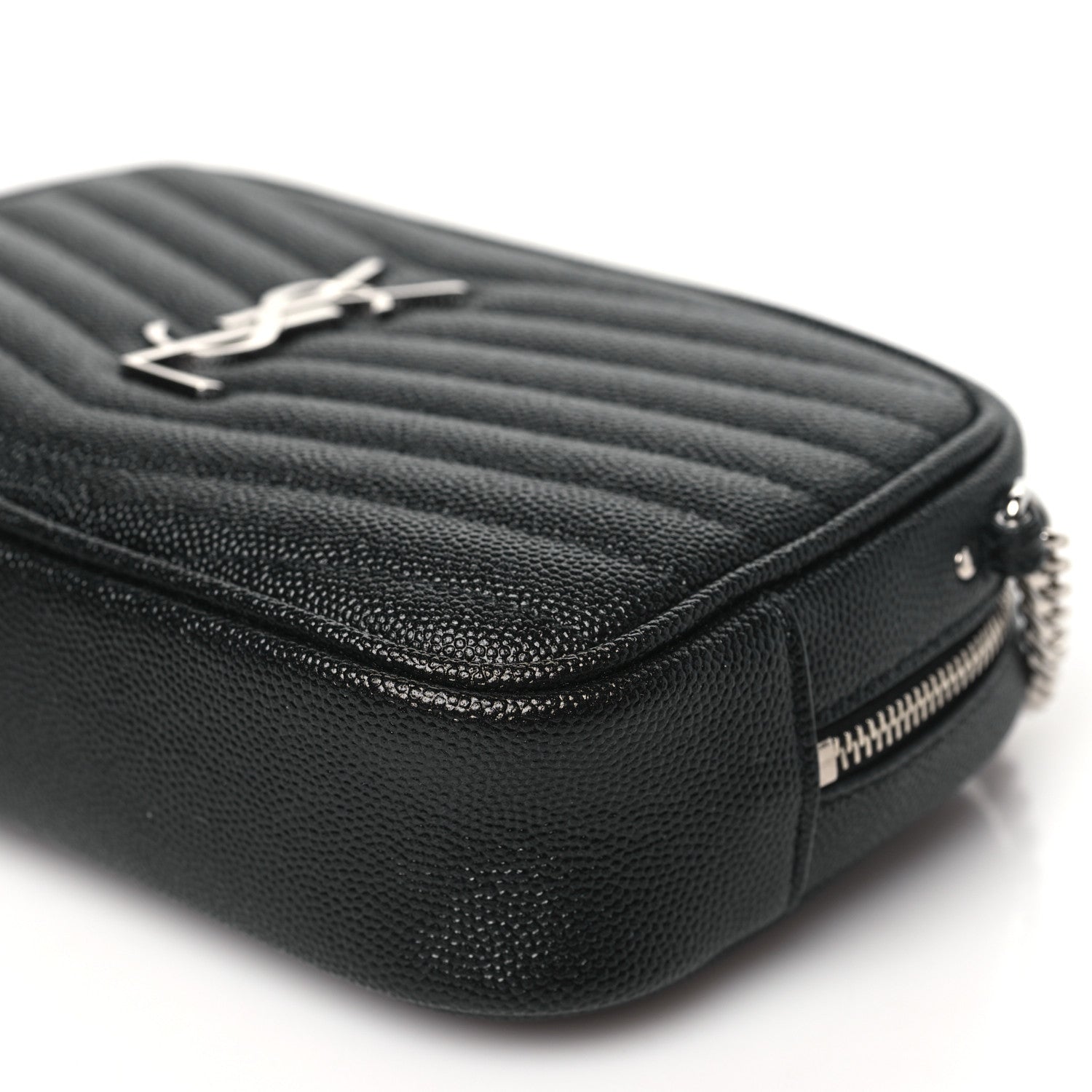 Saint Laurent Grain De Poudre Matelasse Monogram Mini Lou Camera Bag Black 10 of 10