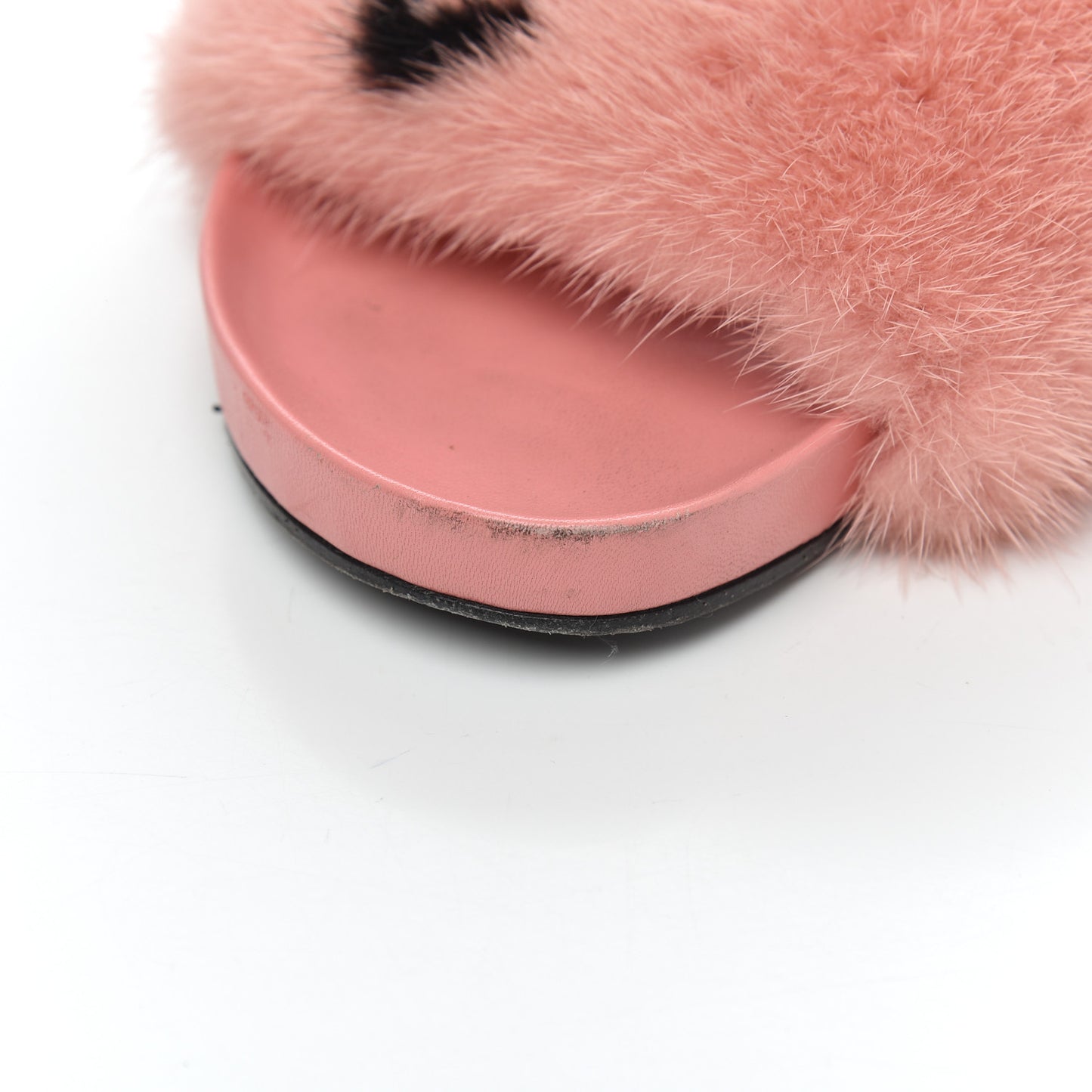 Mink Fur Bom Dia Flat Mules 40 Pink