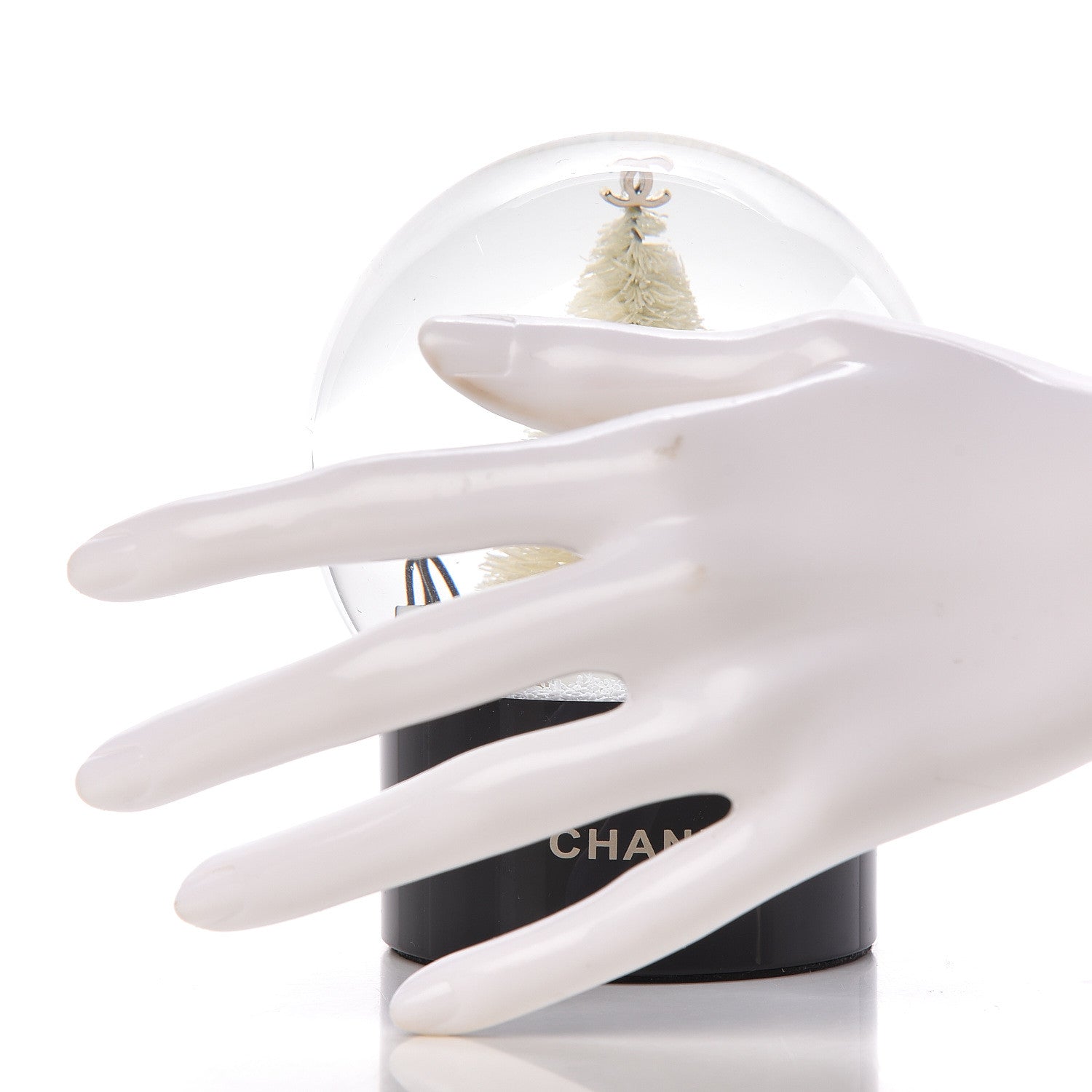 Chanel Glass Christmas Tree Shopping Bag Snow Globe 2 of 7