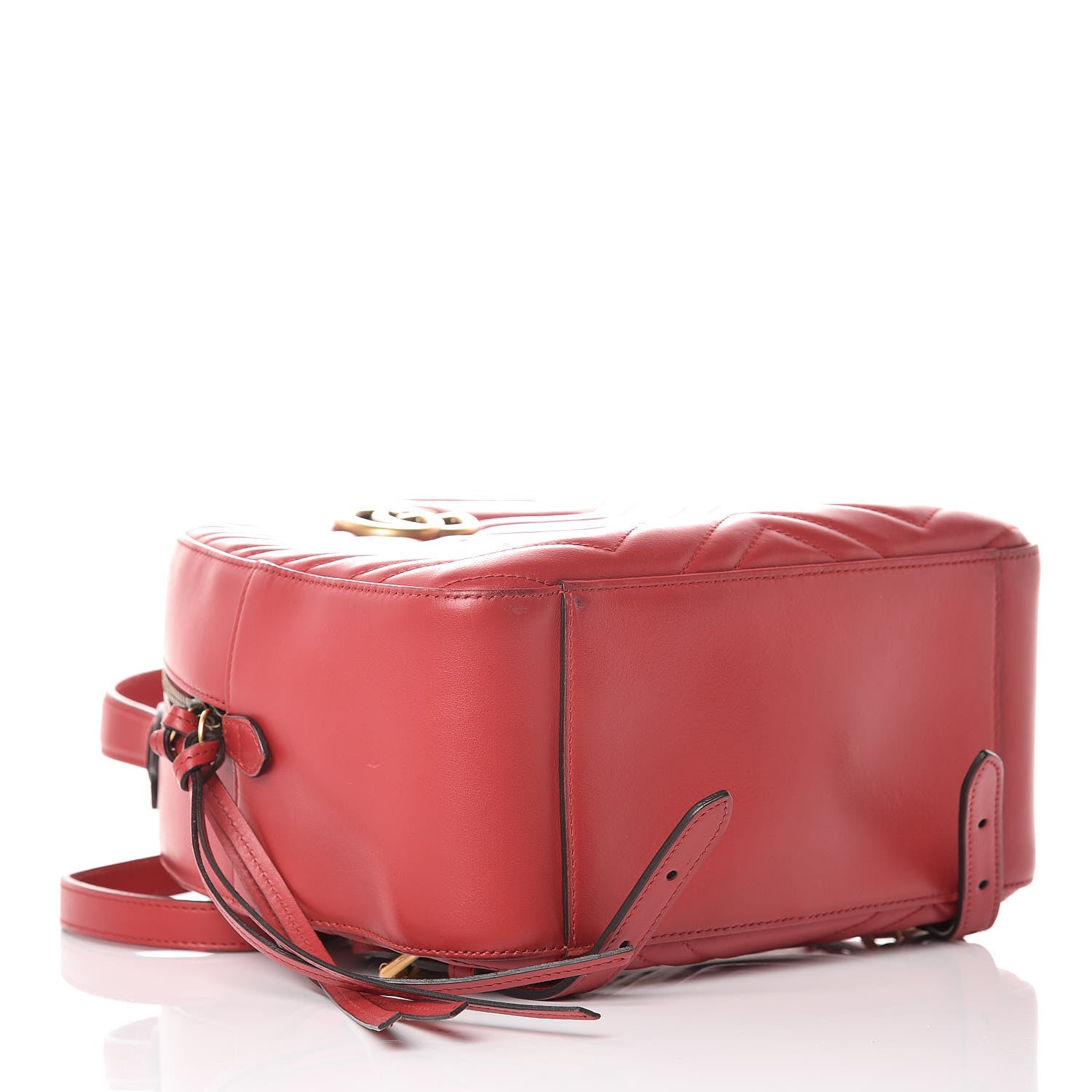 Gucci Calfskin Matelasse GG Marmont Dome Backpack Hibiscus Red 4 of 12