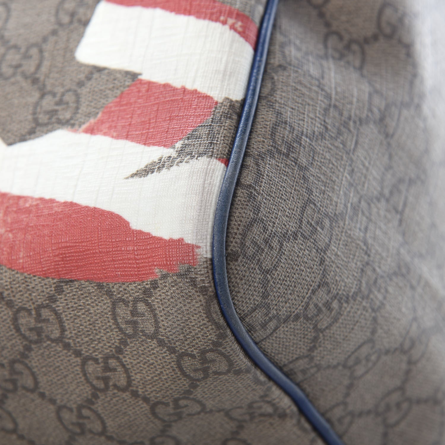 Gucci GG Plus Monogram Medium Boston USA Flag Unicef Duffle Blue 13 of 15
