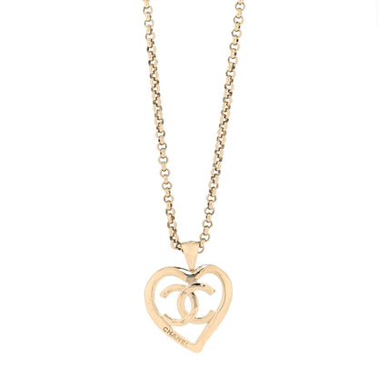 Chanel Metal CC Heart Coco Pendant Necklace Gold 1 of 5