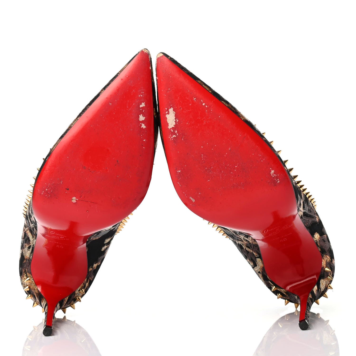 Christian Louboutin Lurex Tresor Anjalina 100 Pumps 40 Gold Black 4 of 4